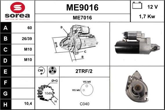 SNRA ME9016 - Starter www.molydon.hr