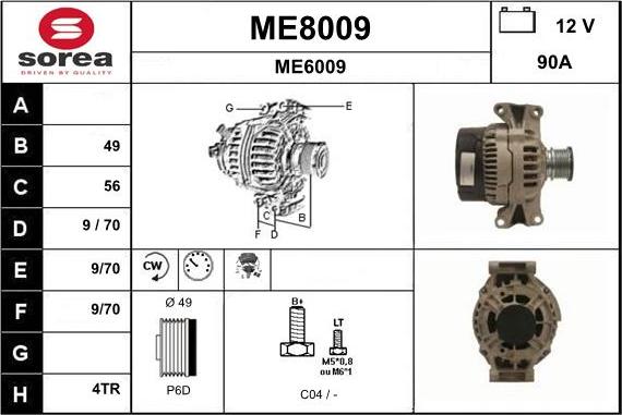 SNRA ME8009 - Alternator www.molydon.hr