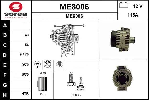 SNRA ME8006 - Alternator www.molydon.hr