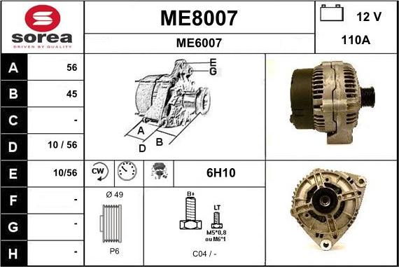 SNRA ME8007 - Alternator www.molydon.hr