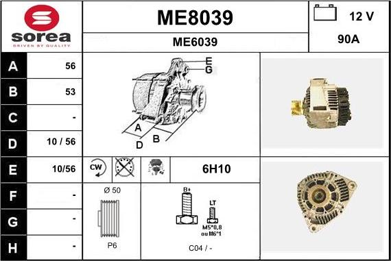 SNRA ME8039 - Alternator www.molydon.hr