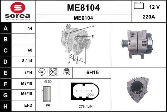 SNRA ME8104 - Alternator www.molydon.hr