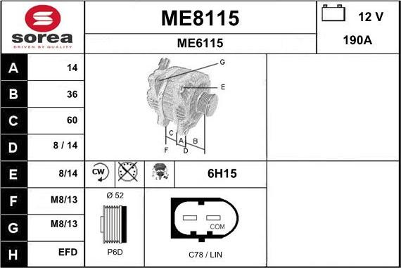 SNRA ME8115 - Alternator www.molydon.hr