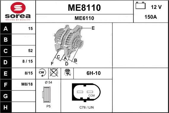 SNRA ME8110 - Alternator www.molydon.hr