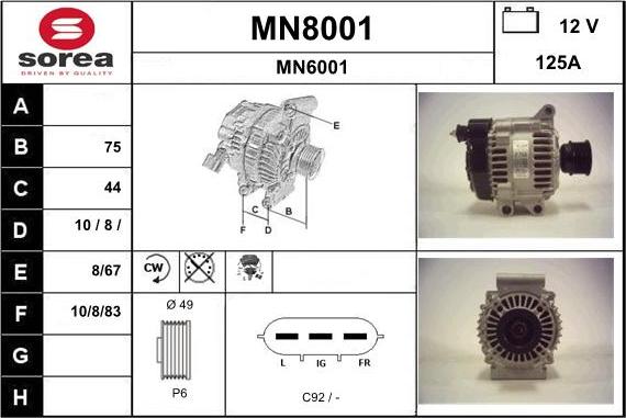 SNRA MN8001 - Alternator www.molydon.hr