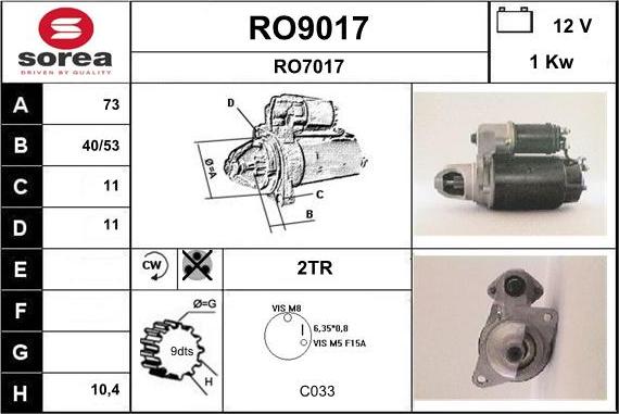 SNRA RO9017 - Starter www.molydon.hr