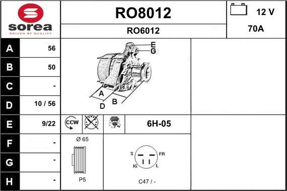 SNRA RO8012 - Alternator www.molydon.hr