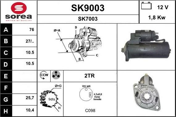 SNRA SK9003 - Starter www.molydon.hr