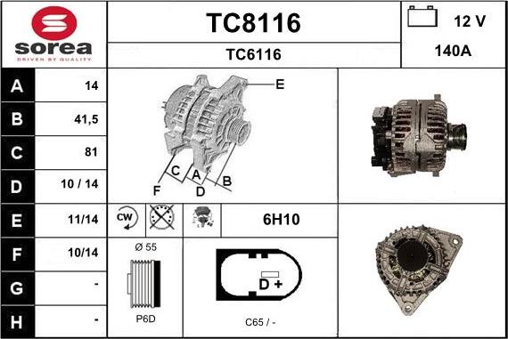 SNRA TC8116 - Alternator www.molydon.hr