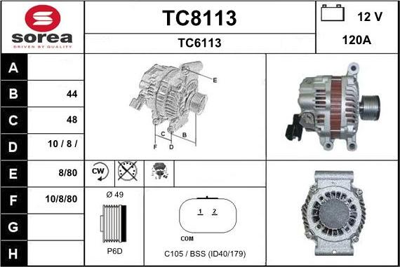 SNRA TC8113 - Alternator www.molydon.hr