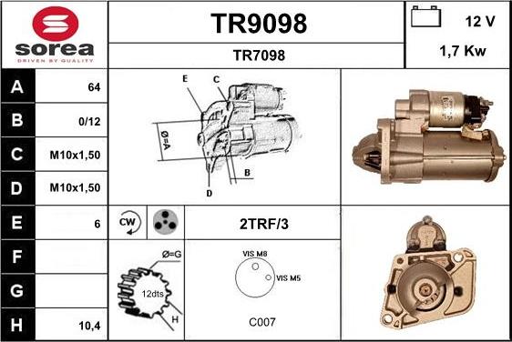 SNRA TR9098 - Starter www.molydon.hr