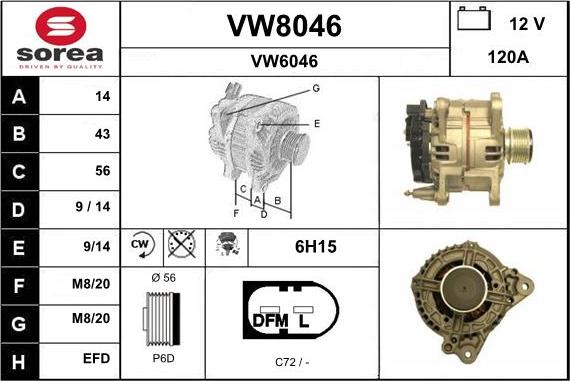 SNRA VW8046 - Alternator www.molydon.hr
