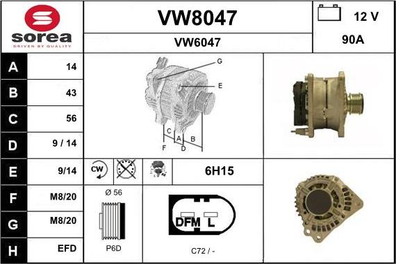 SNRA VW8047 - Alternator www.molydon.hr