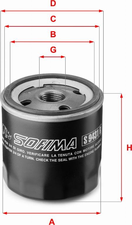 Sofima S 9431 R - Filter za ulje www.molydon.hr