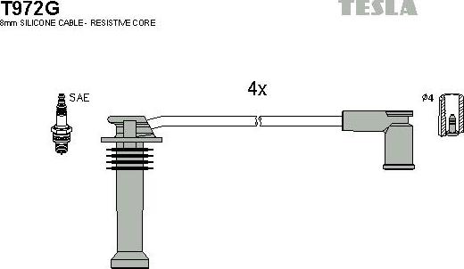 TESLA T972G - Set kablova za paljenje www.molydon.hr