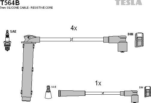 TESLA T564B - Set kablova za paljenje www.molydon.hr