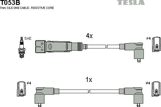 TESLA T053B - Set kablova za paljenje www.molydon.hr