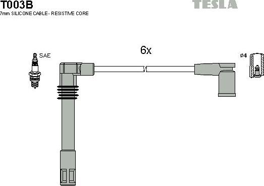 TESLA T003B - Set kablova za paljenje www.molydon.hr
