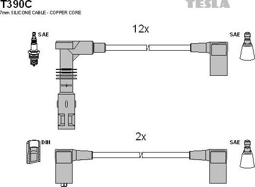 TESLA T390C - Set kablova za paljenje www.molydon.hr