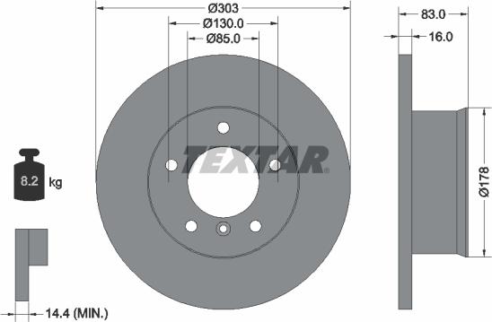 Textar 92020300 - Kočioni disk www.molydon.hr