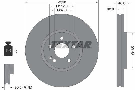 Textar 92181903 - Kočioni disk www.molydon.hr