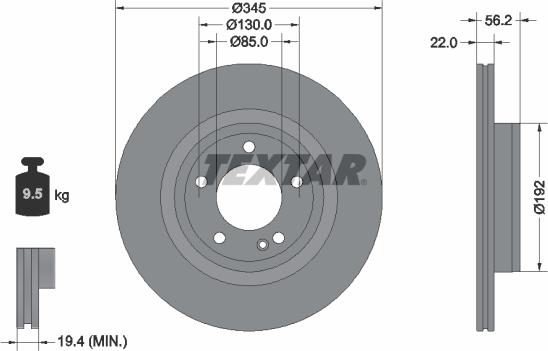 Textar 92345705 - Kočioni disk www.molydon.hr