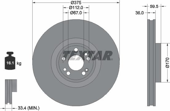 Textar 92346705 - Kočioni disk www.molydon.hr