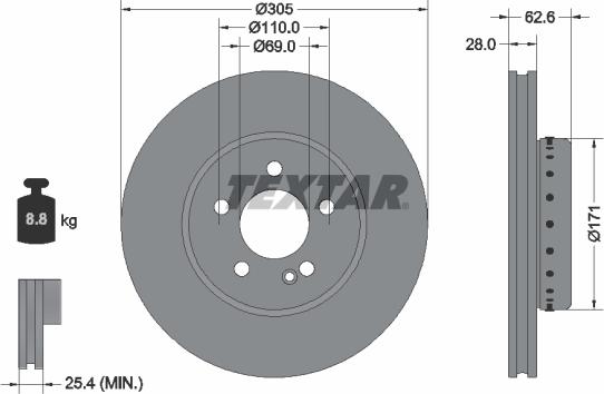 Textar 92343625 - Kočioni disk www.molydon.hr