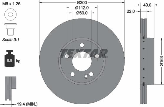 Textar 92354225 - Kočioni disk www.molydon.hr