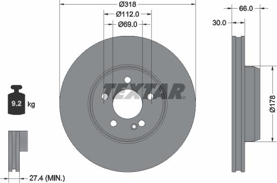 Textar 92353505 - Kočioni disk www.molydon.hr