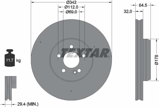 Textar 92331205 - Kočioni disk www.molydon.hr