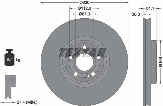Textar 92323305 - Kočioni disk www.molydon.hr