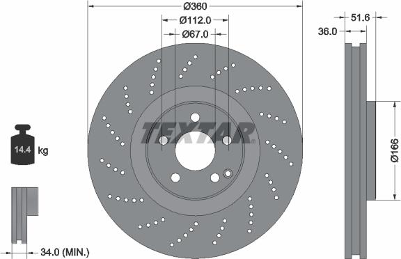 Textar 92283905 - Kočioni disk www.molydon.hr