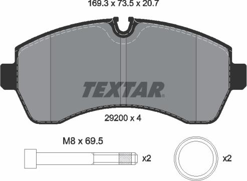 Textar 2920006 - Komplet Pločica, disk-kočnica www.molydon.hr
