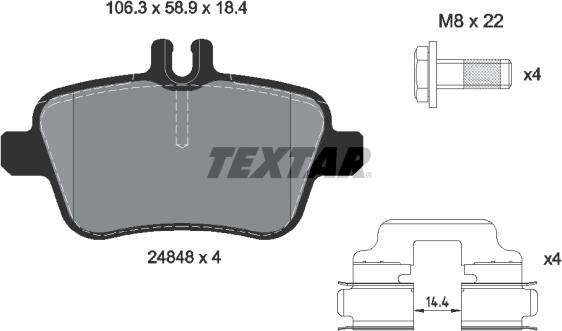 Textar 2484801 - Komplet Pločica, disk-kočnica www.molydon.hr