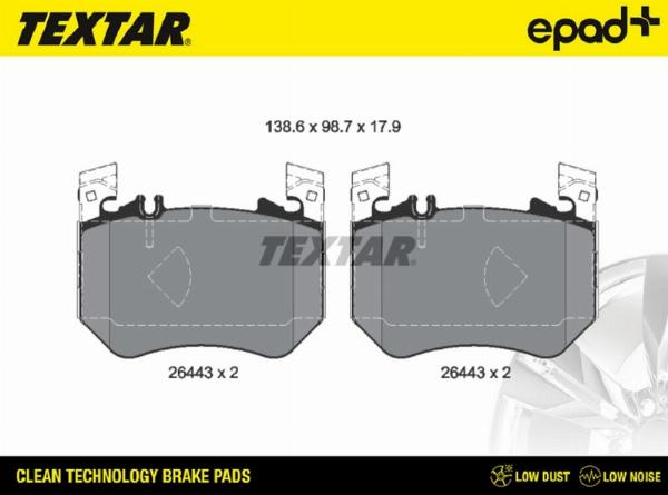 Textar 2644301CP - Komplet Pločica, disk-kočnica www.molydon.hr