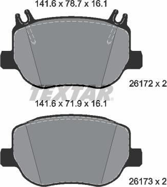 Textar 2617201 - Komplet Pločica, disk-kočnica www.molydon.hr