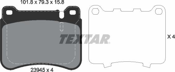 Textar 2394501 - Komplet Pločica, disk-kočnica www.molydon.hr