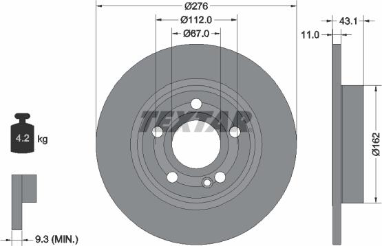 Textar 92316803 - Kočioni disk www.molydon.hr