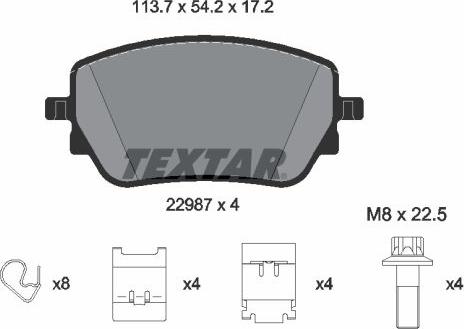 Textar 2298701 - Komplet Pločica, disk-kočnica www.molydon.hr