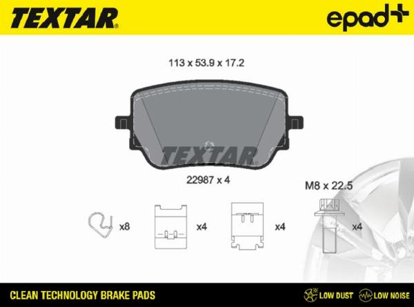 Textar 2298701CP - Komplet Pločica, disk-kočnica www.molydon.hr