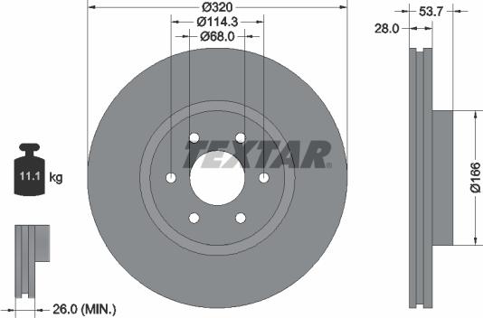 Textar 92296503 - Kočioni disk www.molydon.hr