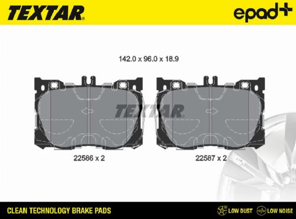 Textar 2258601CP - Komplet Pločica, disk-kočnica www.molydon.hr
