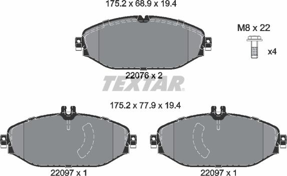 Textar 2207601 - Komplet Pločica, disk-kočnica www.molydon.hr