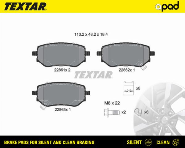 Textar 2286101SC - Komplet Pločica, disk-kočnica www.molydon.hr