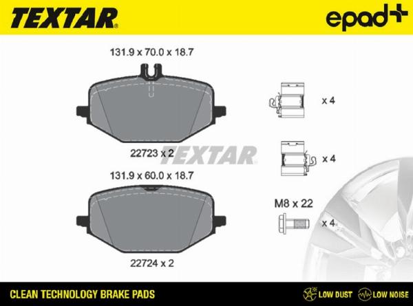 Textar 2272303CP - Komplet Pločica, disk-kočnica www.molydon.hr