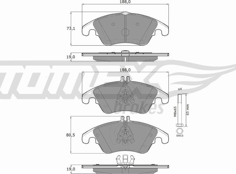 TOMEX brakes TX 16-31 - Komplet Pločica, disk-kočnica www.molydon.hr