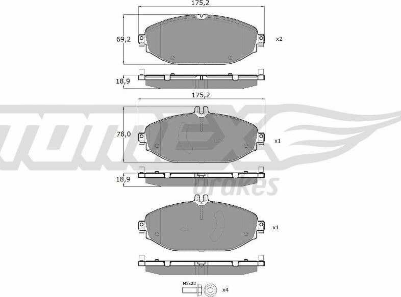 TOMEX brakes TX 18-53 - Komplet Pločica, disk-kočnica www.molydon.hr