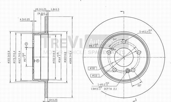 Trevi Automotive BD1030 - Kočioni disk www.molydon.hr