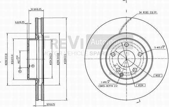 Trevi Automotive BD1207 - Kočioni disk www.molydon.hr